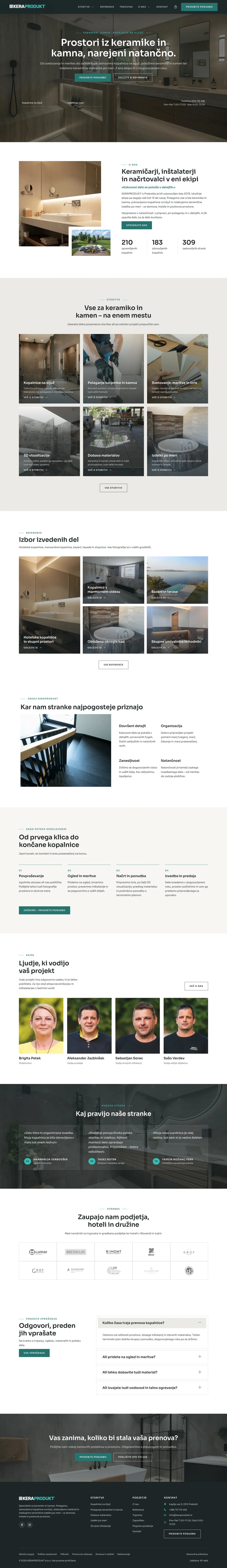 Posnetek celotne strani KERAPRODUKT